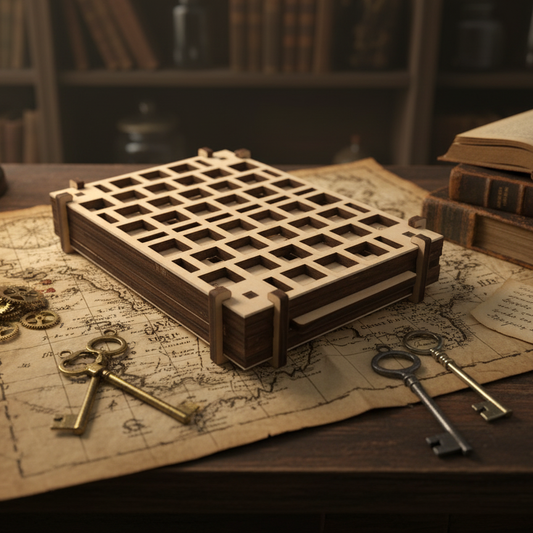 34 Step Icarus Wooden Maze Puzzle Box