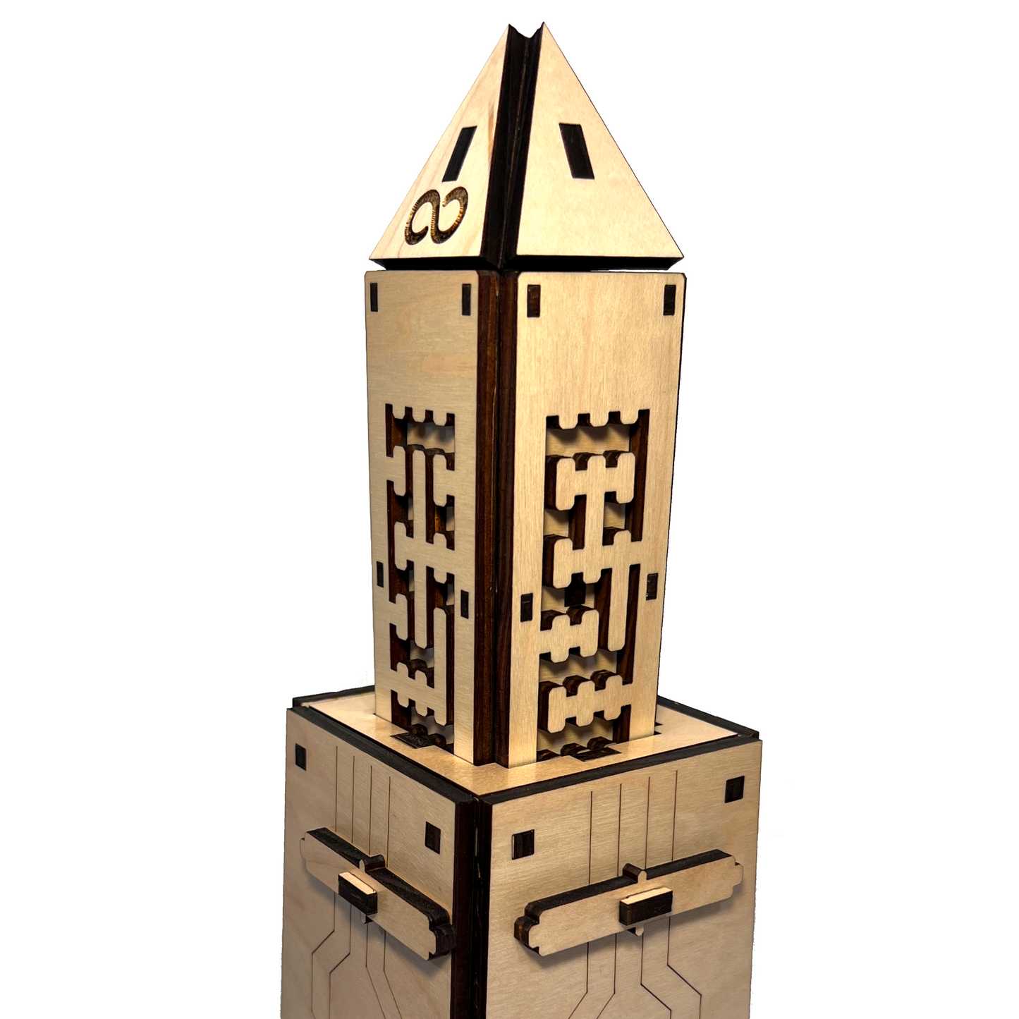 55 Step Obelisk Wooden Puzzle Box